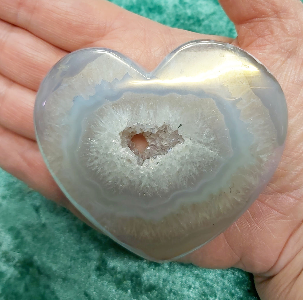 Large Titanium Agate Aura Heart 153g