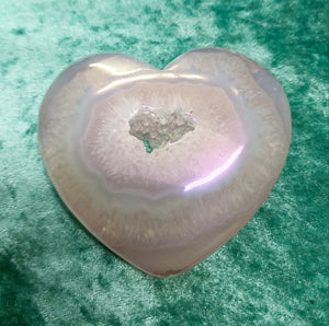 Large Titanium Agate Aura Heart 153g