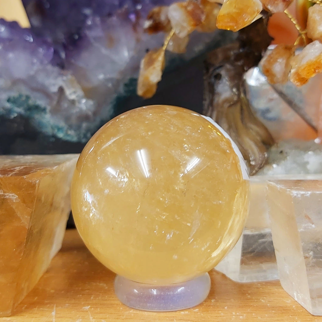 Honey Calcite Crystal Sphere - 46mm