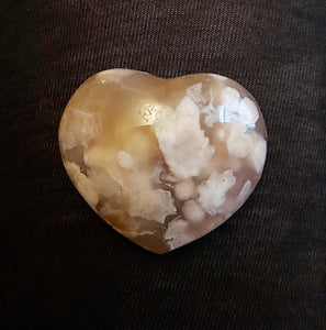 Flower Agate Heart carving - 94g