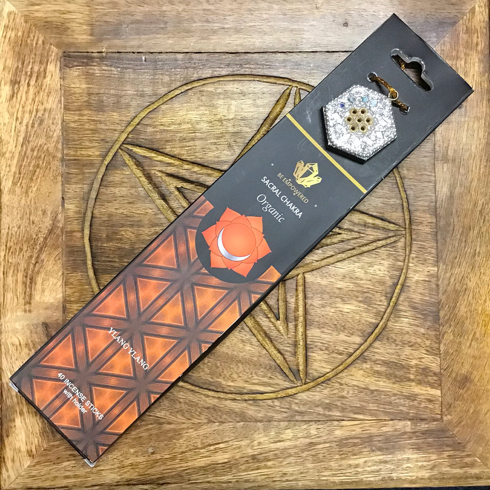 Organic 'Sacral' Chakra Incense Sticks with Holder - 204