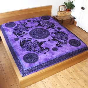 Elephant Throw / Bedspread - Purple