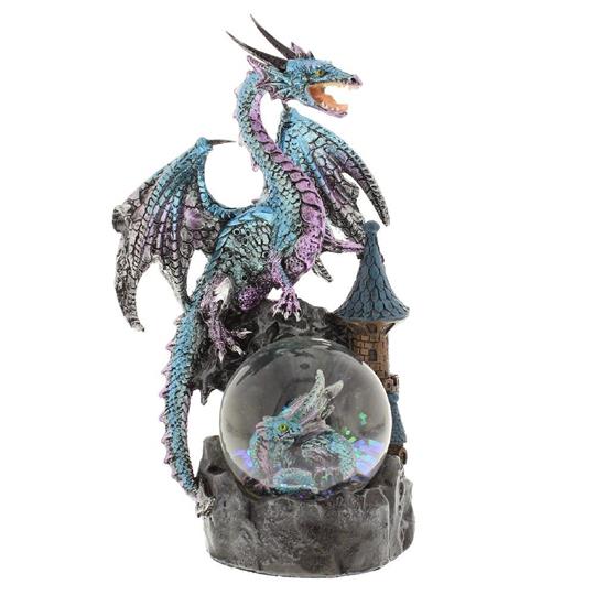 Blue & Purple Dragon Figure With Waterball 210mm