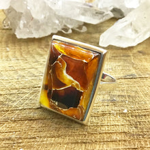 Load image into Gallery viewer, Sterling Silver Seven Amber Ring
