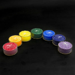 Set Of 7 Chakra Tea Light Candles - Scented
