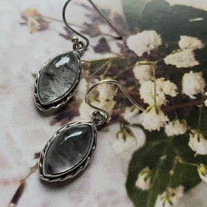 Tourmalated Quartz & Sterling Silver Drop Earrings