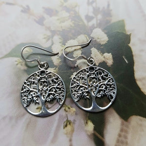 Sterling Silver Tree of Life Drop Earrings