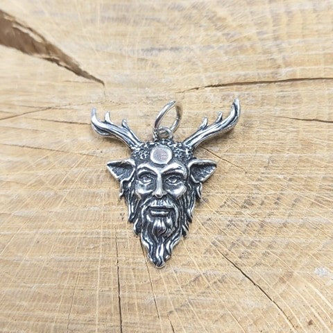 Sterling Silver Cernunnos Horned God Pendant