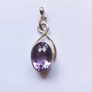 Sterling Silver & Faceted Amethyst Pendant