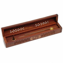 Load image into Gallery viewer, Horizontal Wood Incense Box  - Flower
