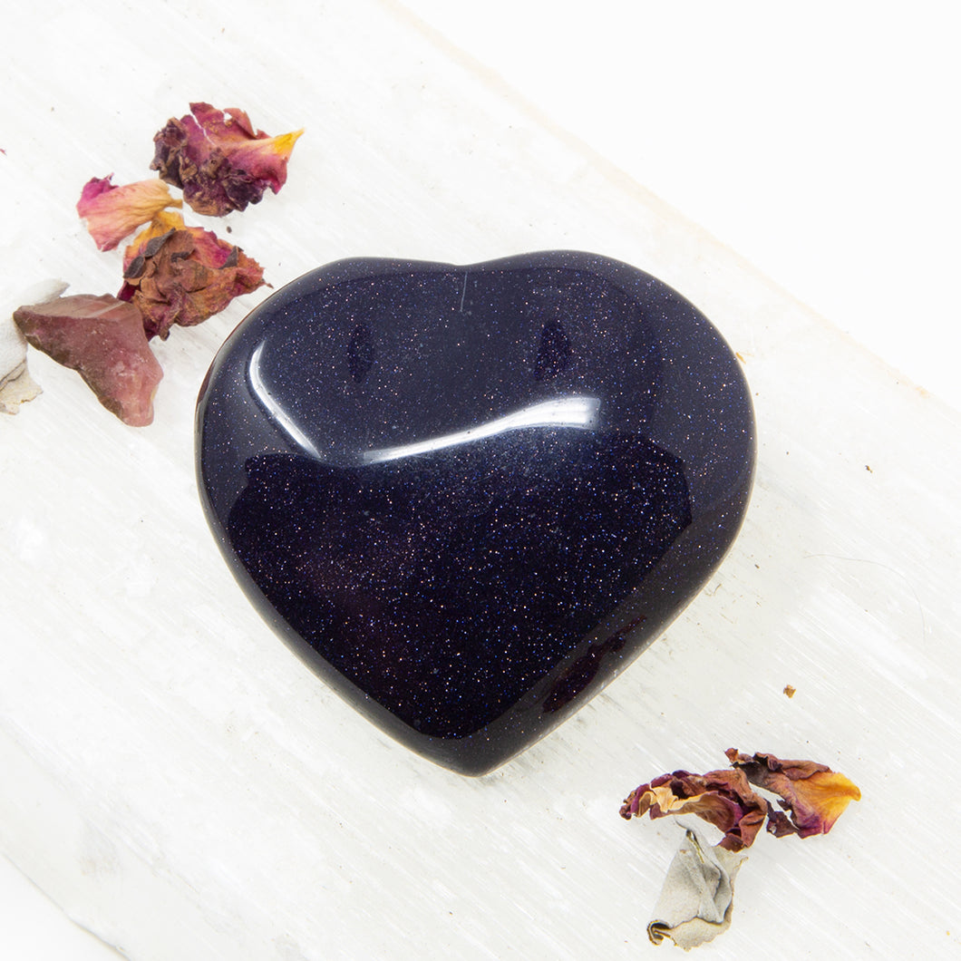 Blue Goldstone Heart 54g