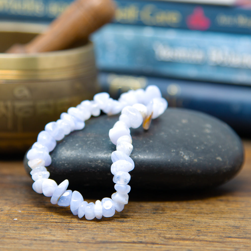 Blue Lace Agate Chip Bracelet