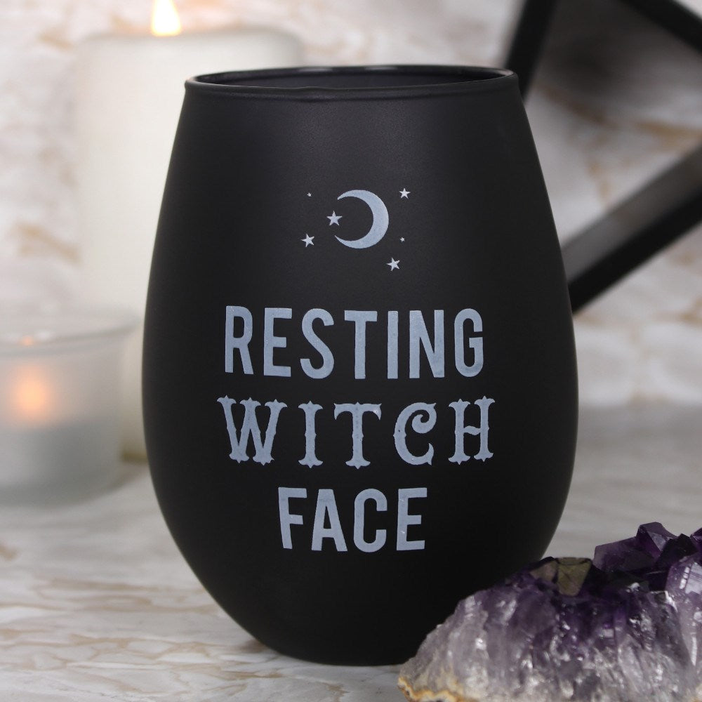 'Resting Witch Face' Black glass