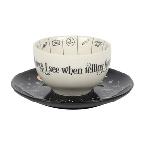 Ceramic Fortune Telling Teacup & Saucer