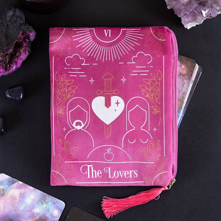 The Lovers Velvet Tarot Zipped Bag