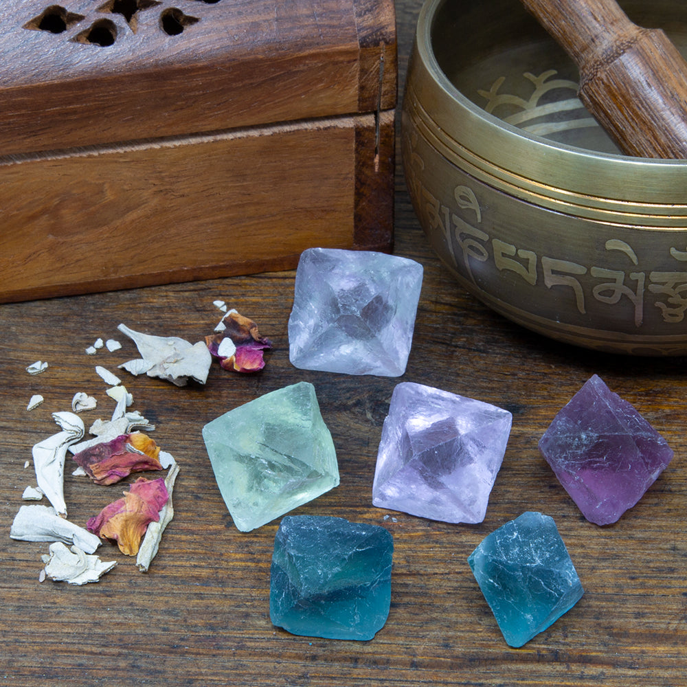 Small Fluorite Rough Healing Crystals - Octahedral