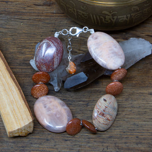 Jasper and Goldstone Bracelet