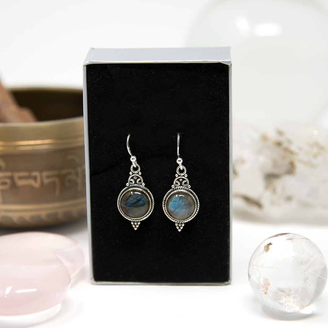 Sterling Silver Labradorite Drop Earrings