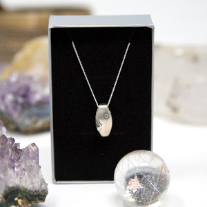 Matt/Gloss Silver Diamond Necklace