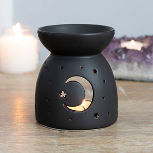 Ceramic Black Cut Out Moon Burner