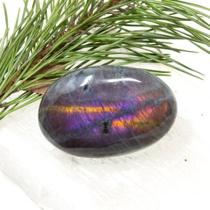 Labradorite Palmstone with purple flash (5) 84g