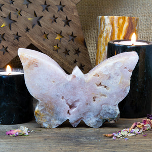 Pink Amethyst Butterfly Carving 332g