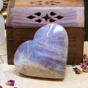 Rainbow Moonstone Heart 116g