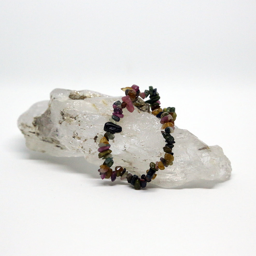 Watermelon Tourmaline Chip Bracelet