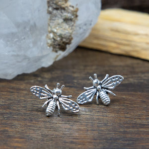 Sterling Silver Bee Stud Earrings