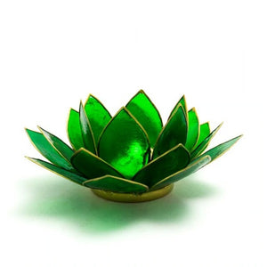 Capiz Shell Lotus Candle Holder - Green - Heart Chakra