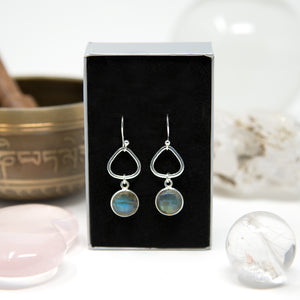 Sterling Silver Faceted Labradorite Drop Earrings