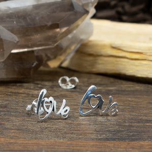 LOVE Sterling Silver Stud Earrings