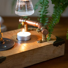 Load image into Gallery viewer, Solid Oak, Copper and Brass Industrial Style Oil Burner (B)
