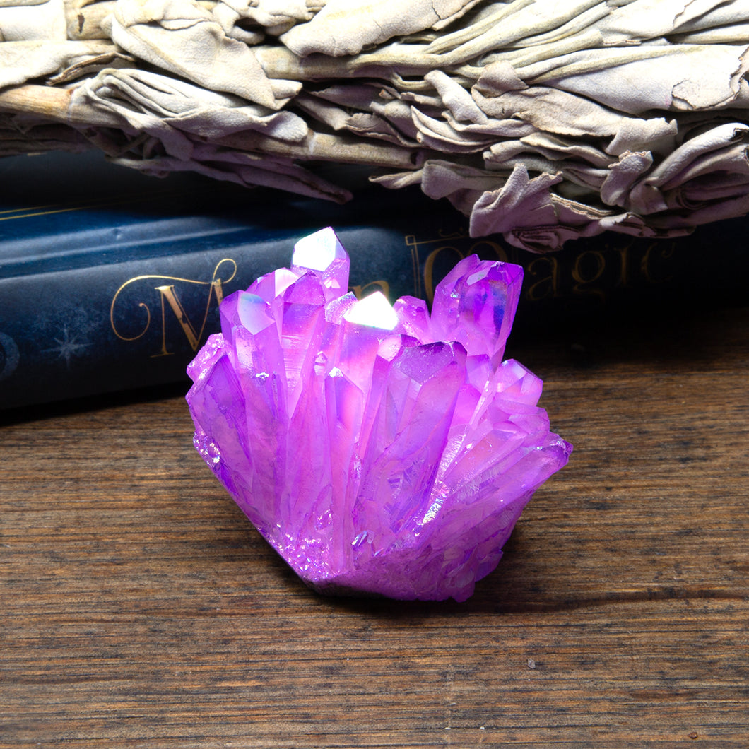 Pink Aura Quartz Cluster