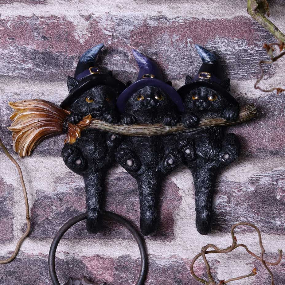 Witches Black Cat Key Holder - 20cm